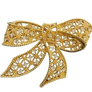 Kenneth Jay Lane Gold and Silver Bow Brooch